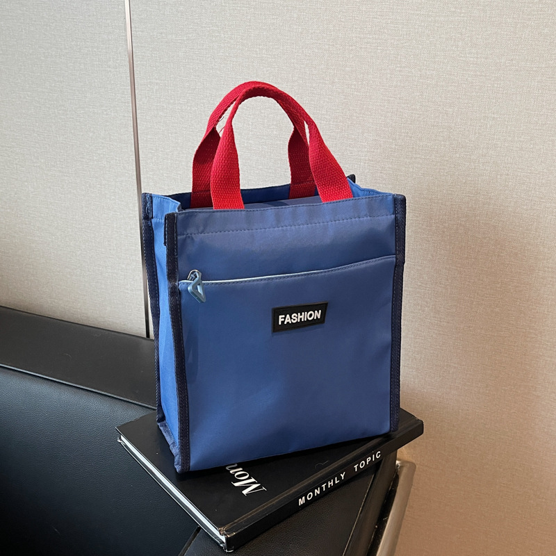 Free Delivery Designer Bag Korean Fashion Forest Series Large Capacity Handheld Tutorial 2025 Autumn Color Contrasting Waterproof Oxford Cloth Tote Ba