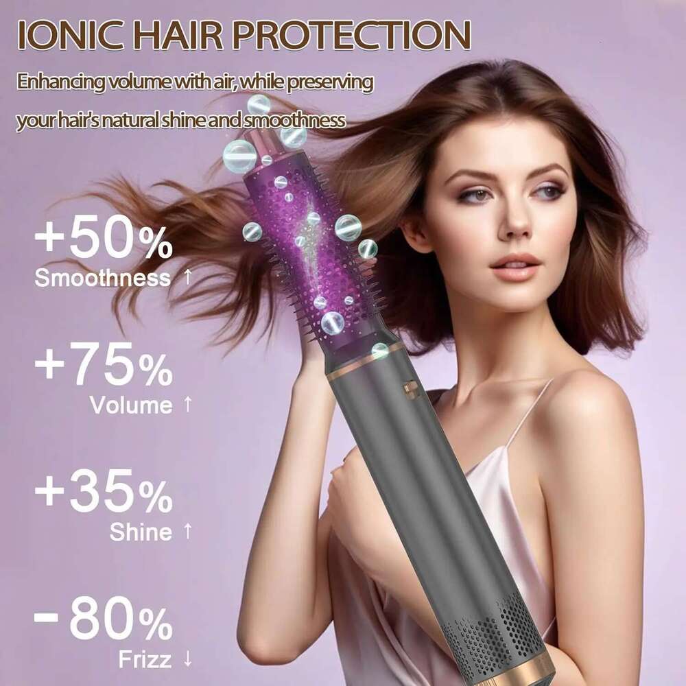 5 in 1 Dryer Hot Curling Brush Negative Ion Air Styler for All Hair Types Home and Travel