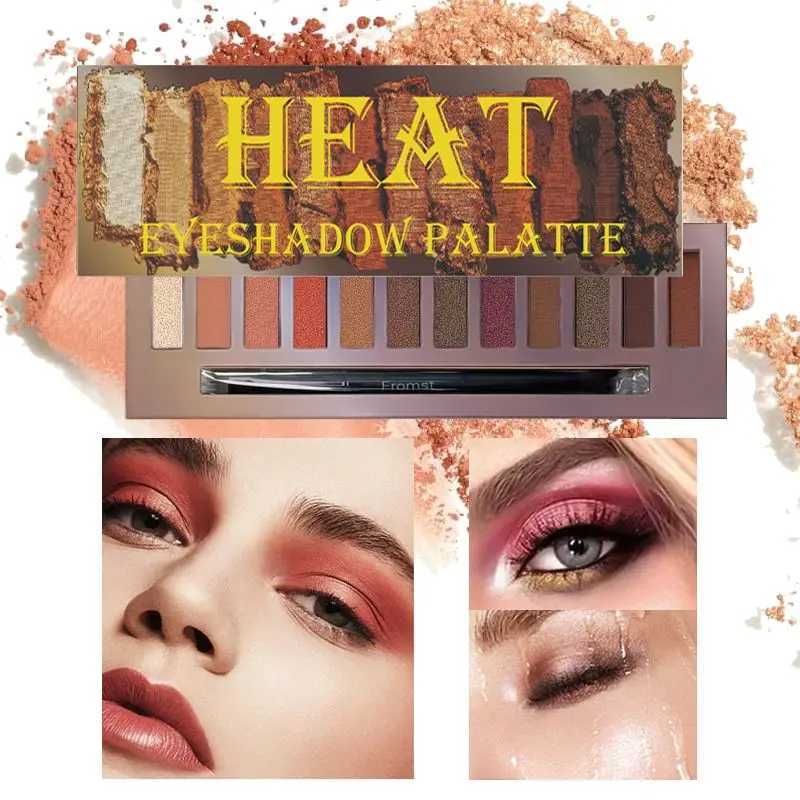 12 Colors Nude Eyeshadow Palette Matte Shimmer Glitter Finish Eyeshadow Pigment Delicate Texture Eyeshadow CosmeticsXJ250520