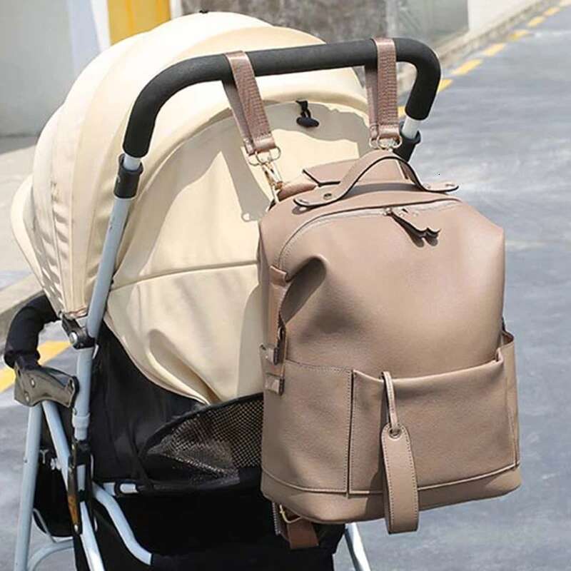 Multifunction Leather Diaper Large Capacity Baby Care Changing Bags For Mom Outdoor Travel Maternity Backpack