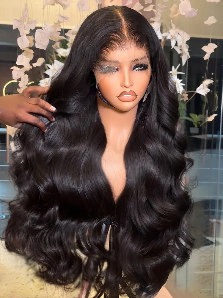 Body Wave 13x6 HD Transparent Lace Frontal Wigs Preplucked 32 34 Inch Black 13x4 Lace Front Human Hair Wig Glueless synthetic lace front wigs