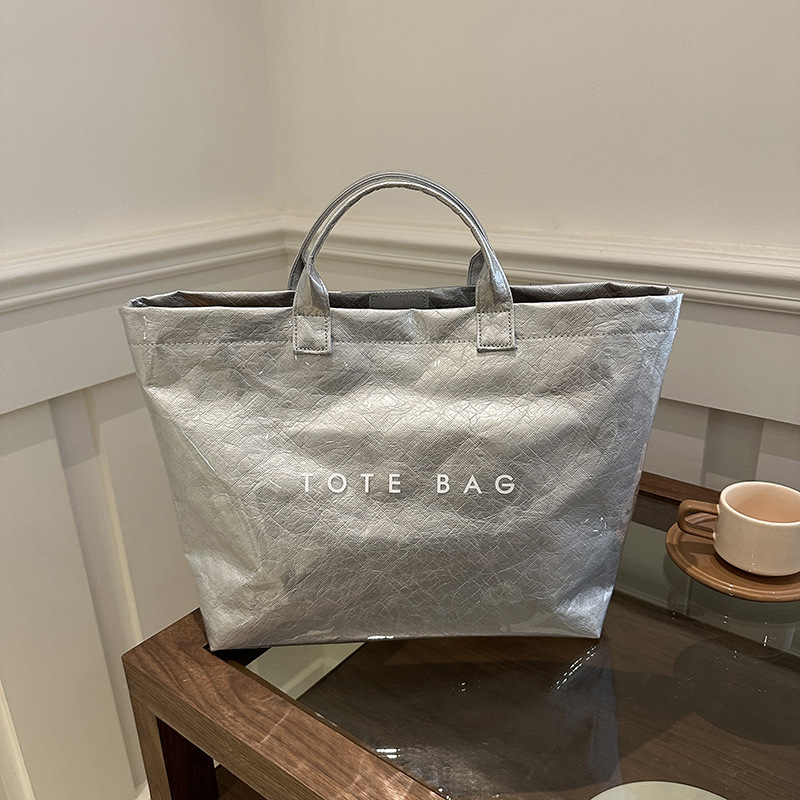 Fashion DuPont for Women 2025 New Commuter Large Capacity Kraft Paper Handbag Shopping Bag Trend