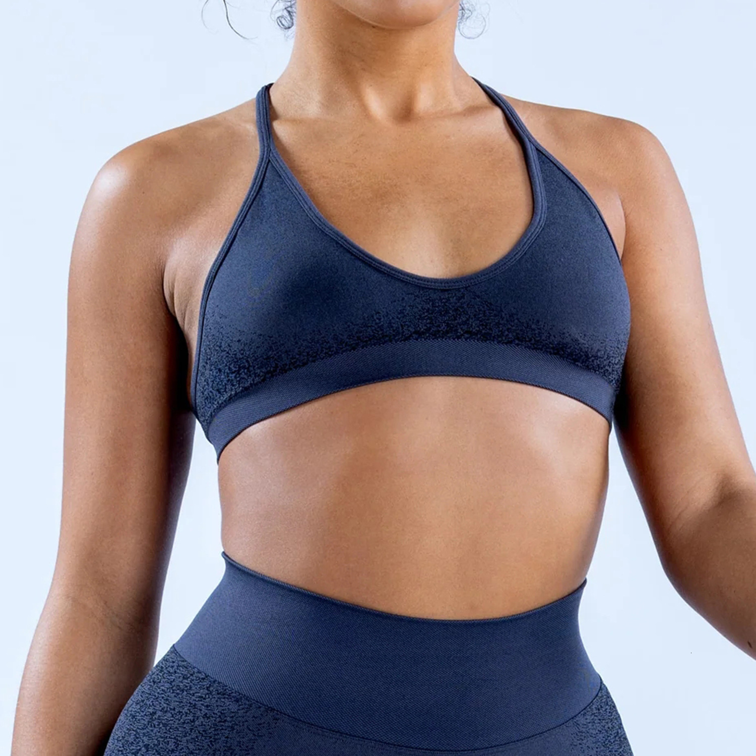 Tight fitting seamless back yoga high elasticity jacquard outerwear, fitness bra, sports bra