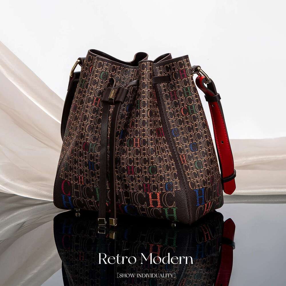 Women's Handbag Bucket Bag Fashion PVC Printed Shoulder Brand Women Designer Wallet Classic