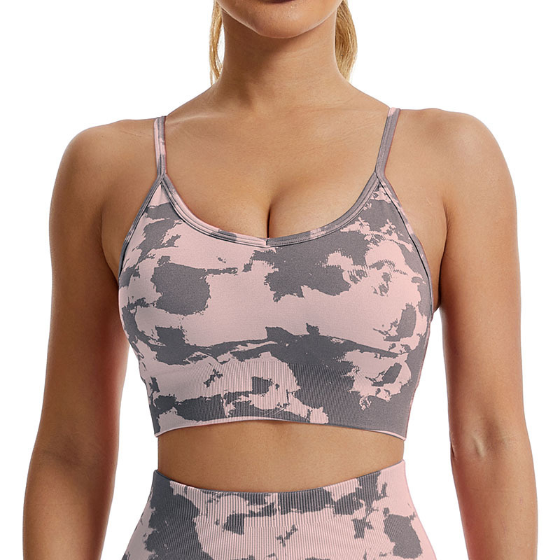 Printed camisoles, camouflage sports women's underwear, outerwear, running bras, beautiful back, fitness yoga clothes