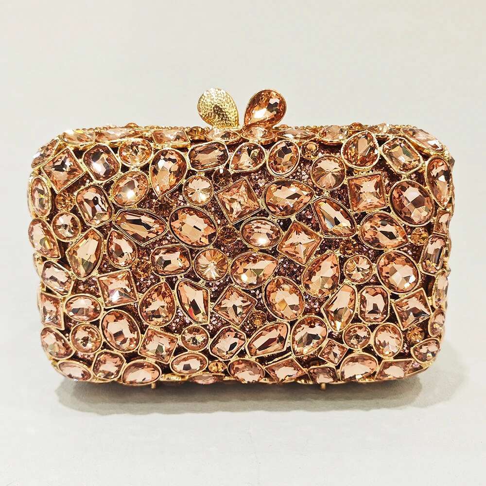 Sier/Gold/Blue Stone Evening Clutch Wedding Bag Crystal Bridal Prom Handbags Dinner Banquet Women Clutches Bags