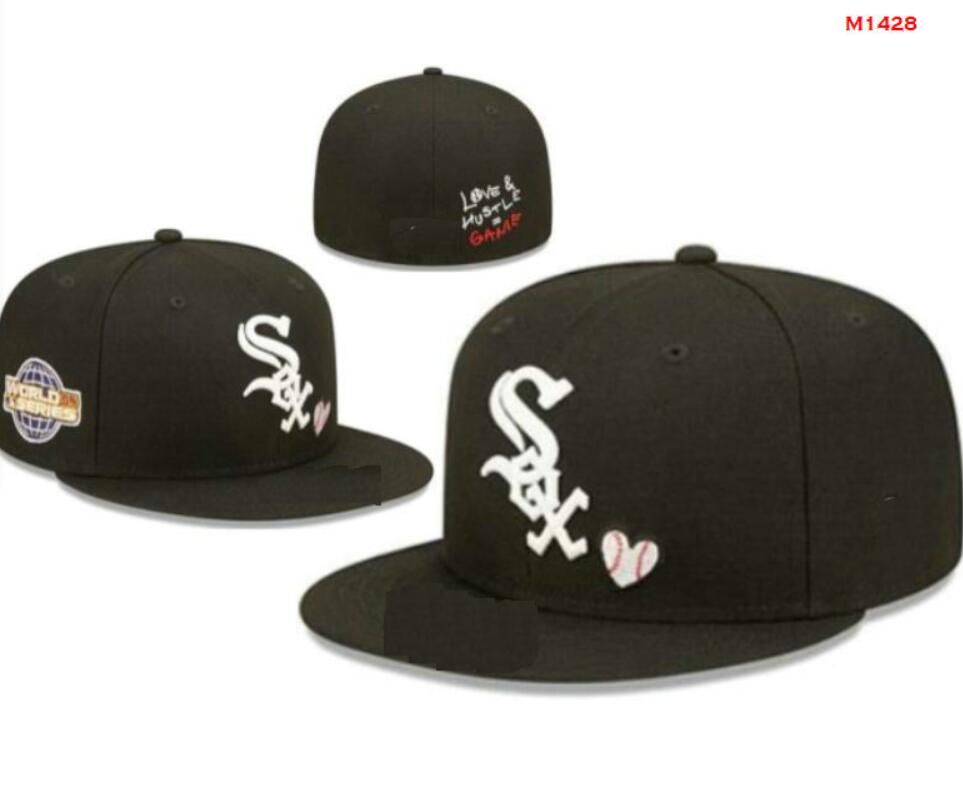 White Sox Baseball Team Full Closed Caps World Series Summer SOX LA NY letter gorras bones Men Women Casual Outdoor Sport Flat Fitted Hats Chapeau Cap casquett a7