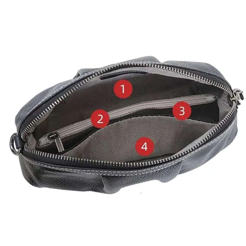 Zency New Model Women Messenger 100% Genuine Leather High Quality Small Hobos Bags Daily Casual Lady Shoulder Bag Black Grey