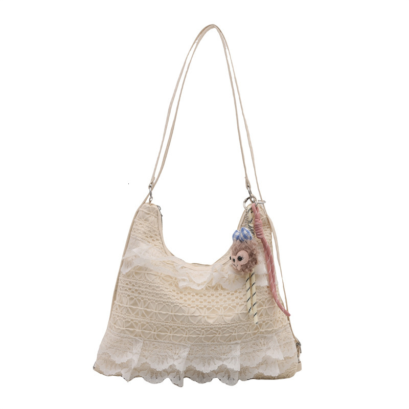 Free Delivery Designer Bag 2025 Fashion Japanese And Korean Tote Summer Leisure Vacation Fairy Lace Mesh Underarm Shoulder Women's Bag Luxury Bag