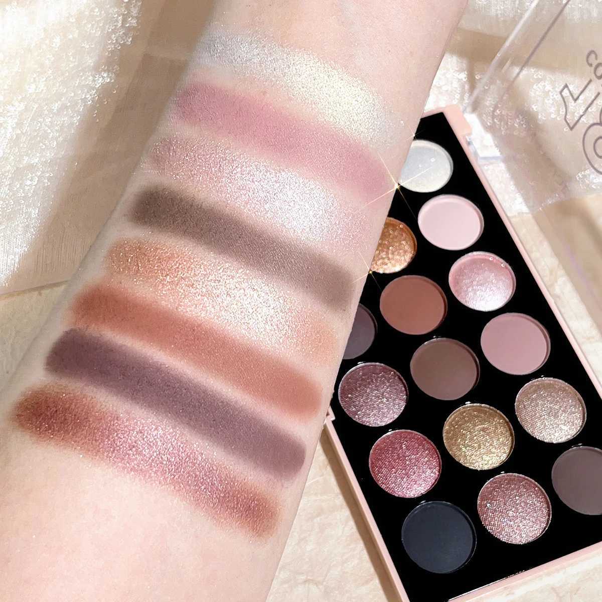 18-Color Eyeshadow Palette Pearlescent Matte Fine Shimmer Glitter Earth Tones Long-Lasting High-Performance W250520