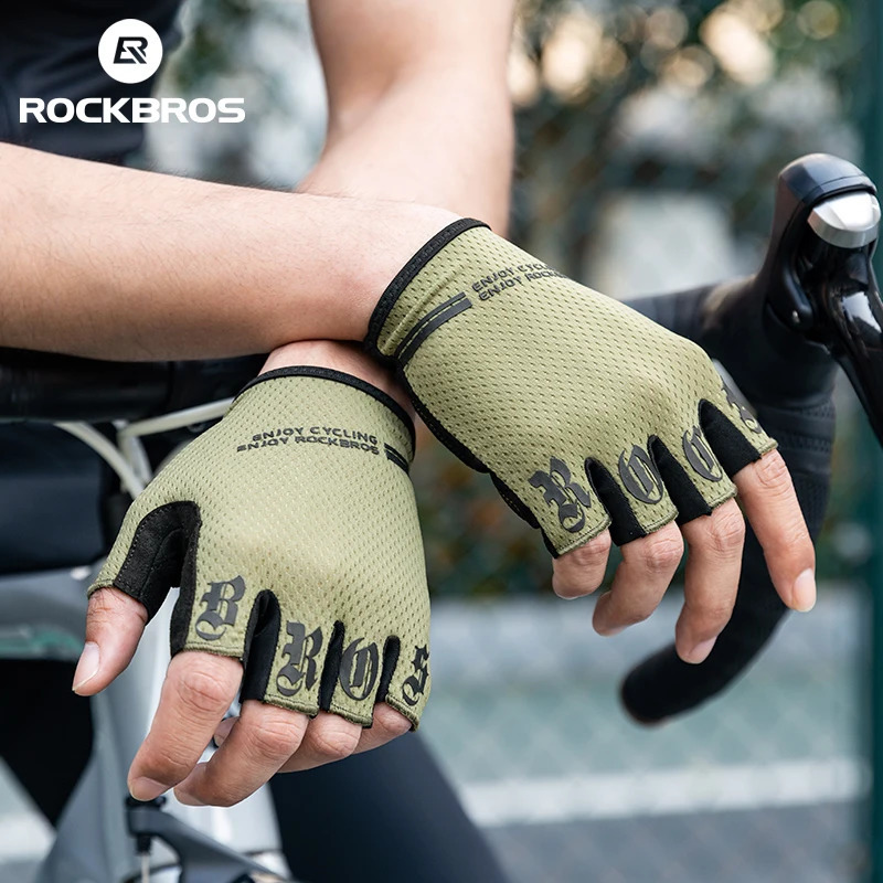 ROCKBROS Cycling Gloves Bike Shockproof Half Finger Breathable Antishock Short Summer High Elasticity 250515