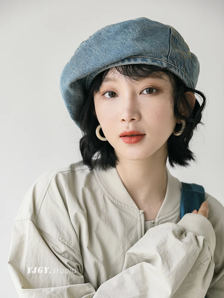 Japanese art painter cowboy beret for women in spring and summer small face high-end sense niche versatile hat 250520