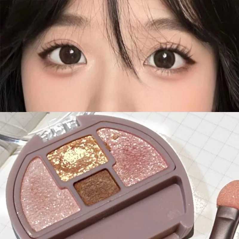 Four-color Eye Shadow Powder Palette Shimmering Glitter Natural Eyelid Silkworm Contour Shadow Natural Tone Pink Eyeliner Makeup W250520