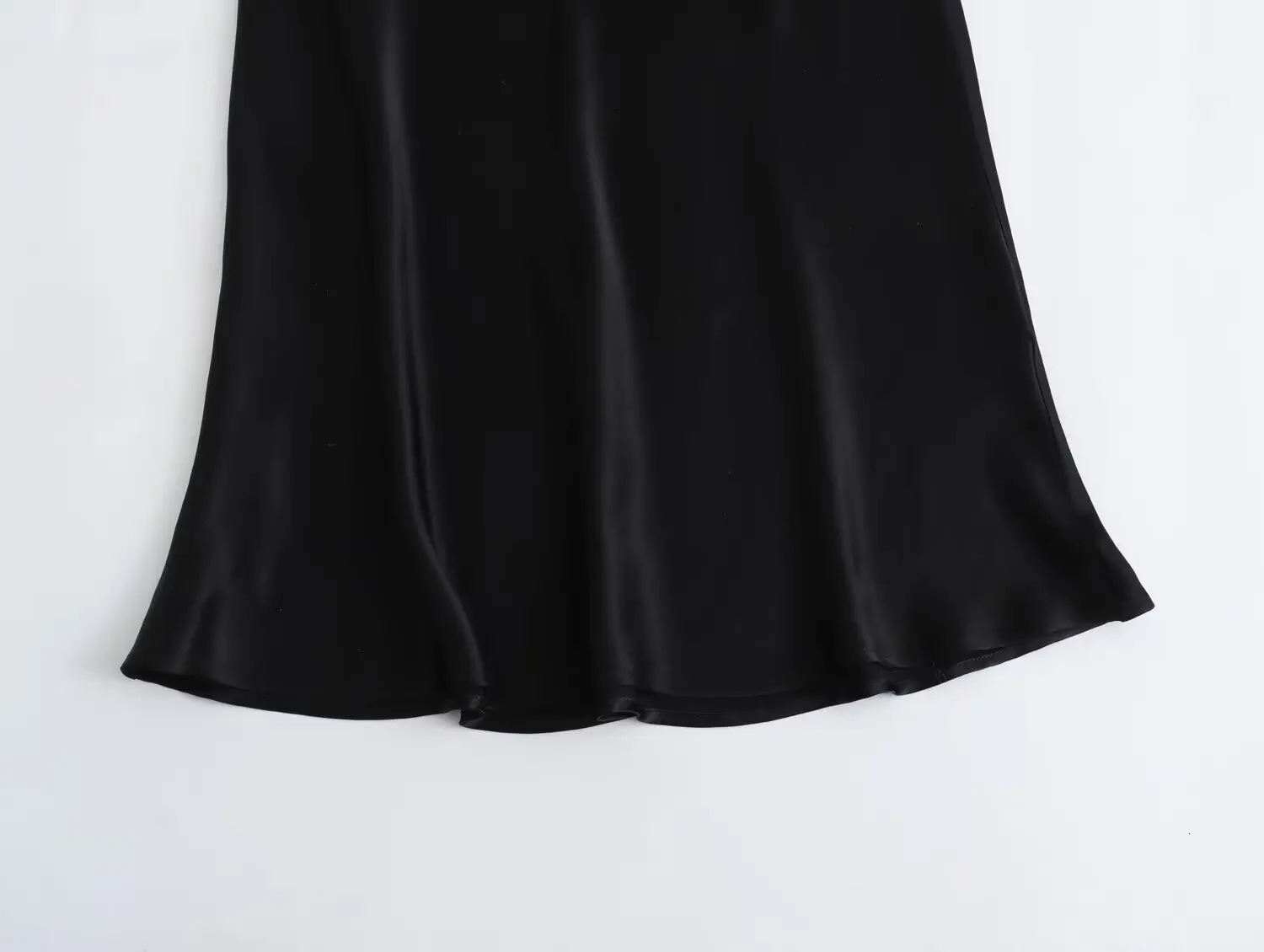 European and American style temperament versatile satin texture stitching sleeveless dress 250520