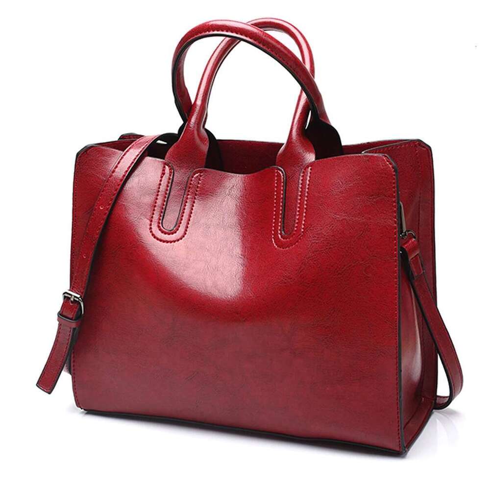 New Women's Business Casual Handbag Simple Retro Large Capacity Pu Leather Shoulder Crossbody Bag