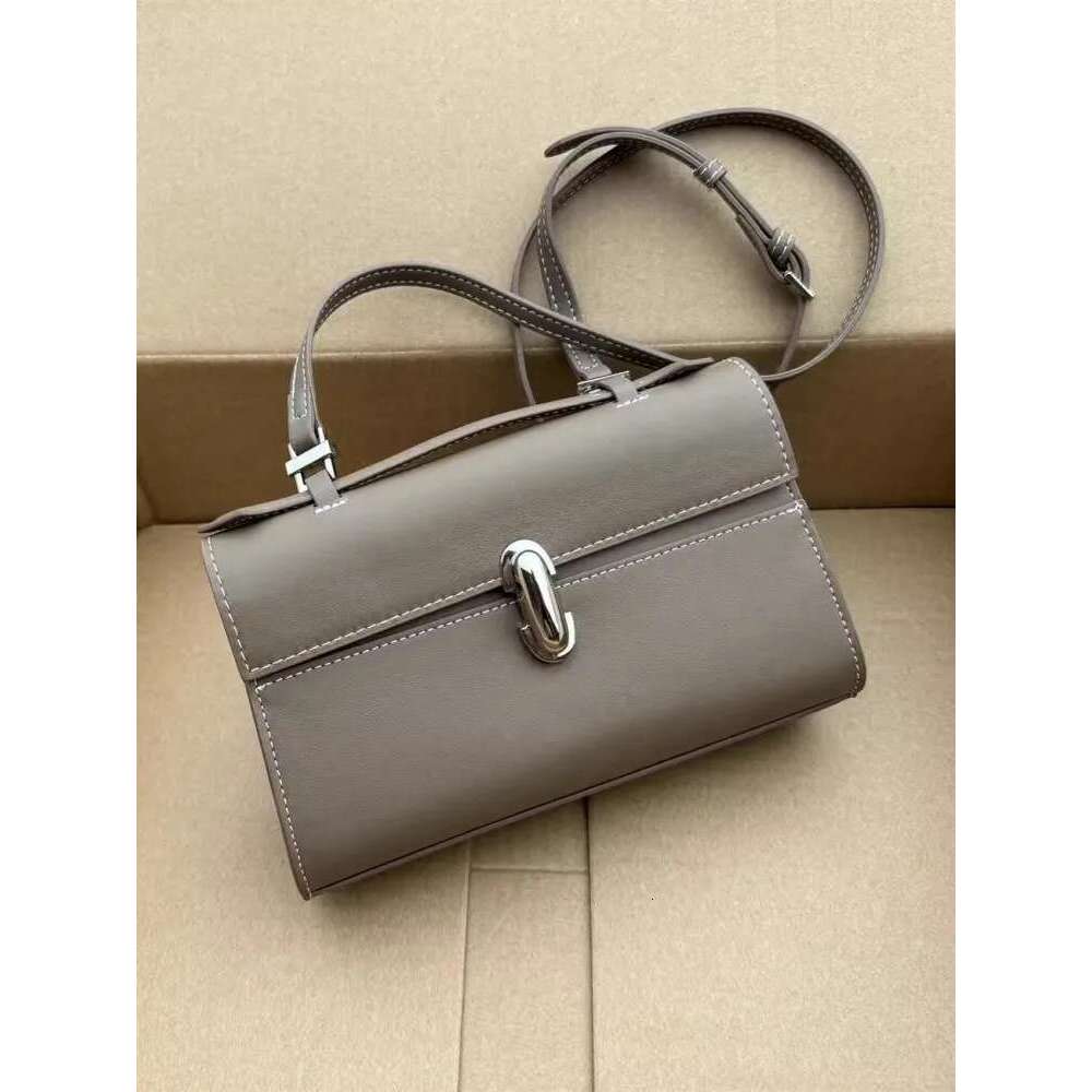 Office Ladies Elegant Tote Handbag Fashion Design Hasp Genuine Leather Single Shoulder Bag Women New Solid Color Messenger Bags