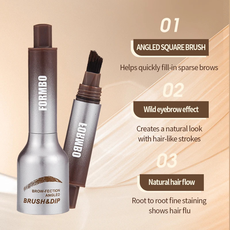 Wild Eyebrow Pencil Waterproof with Square Angled Brush Quickly Fill-in Sparse Brows and Hairline Naturally Dyeing Eyebrow Cream 250515