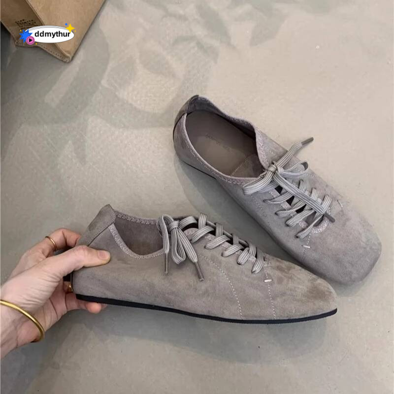 Women's Flat 2025 New Square Toe Vintage Lace-up Female Shoes Large Size Loafers For Women ddmythur