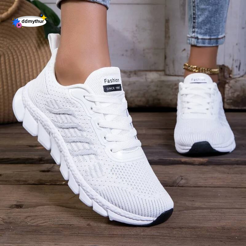 Women for Female High Quality Fashion Classic Sneakers Comfortable Breathable Soft White Casual Running Shoes ddmythur