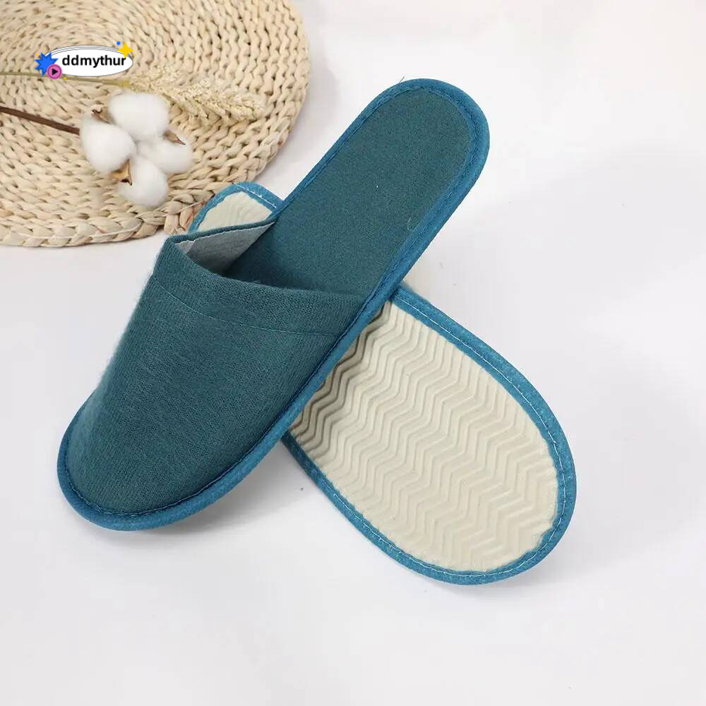 4 Pairs Closed Toe Plush High Quality Disposable Travel Slides Households Shoes Non-slip Hotel Slippers ddmythur