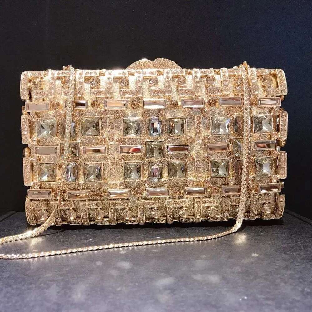 Women Sier Color Crystal Clutch Purse Big Stones Evening Bags Wedding Rhinestone Handbags Bridal Dia Clutches Purses Bag