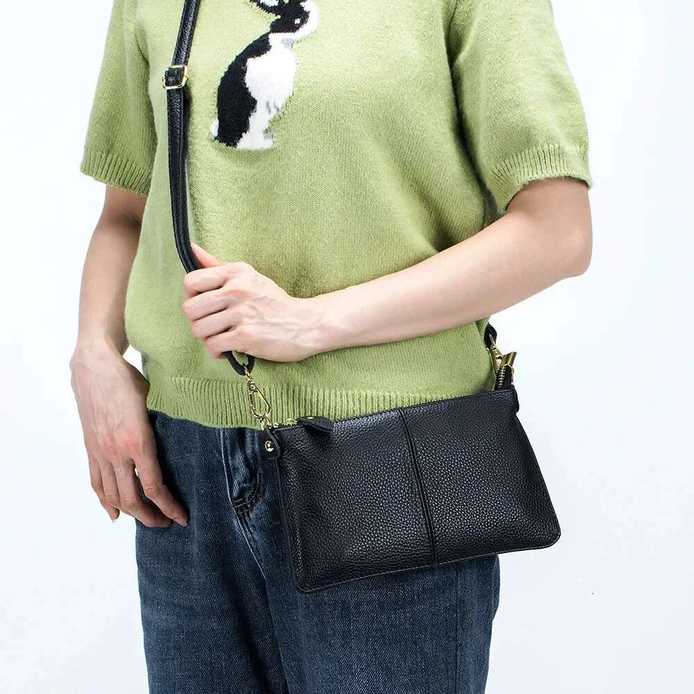 Handbags Fashion Soft Genuine Leather Crossbody Large Capacity Shoulder Bags For Women Portable Handbag Phone Pocket