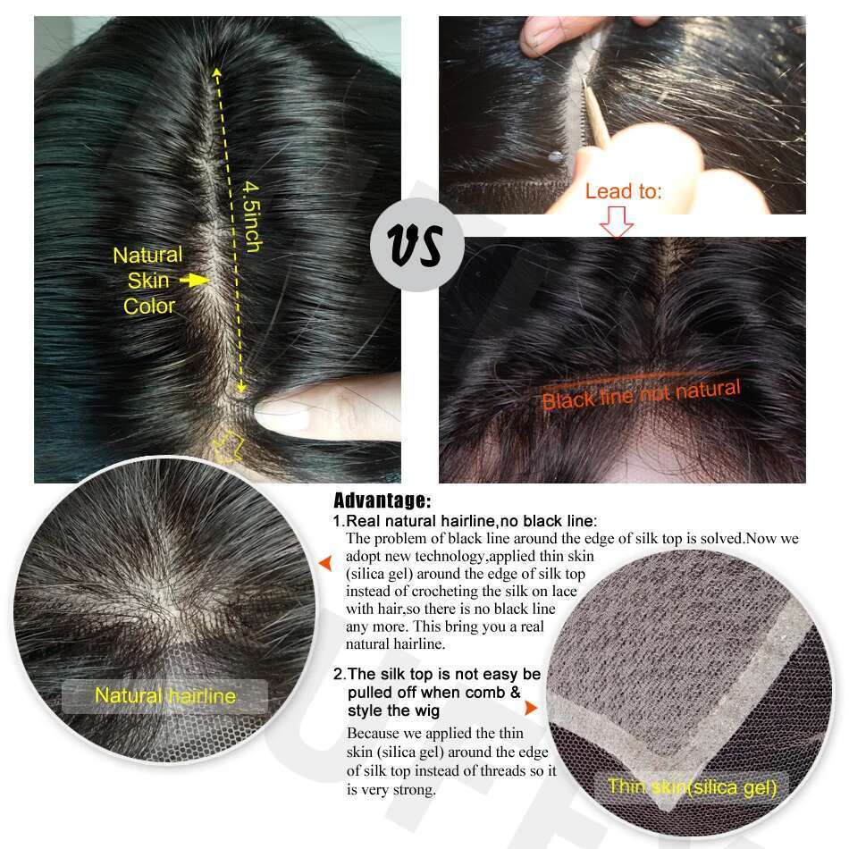 Loose Wavy 5x5 Top Malaysian Pre Plucked Glueless Silk Base Full Lace Human Wig Baby Hair