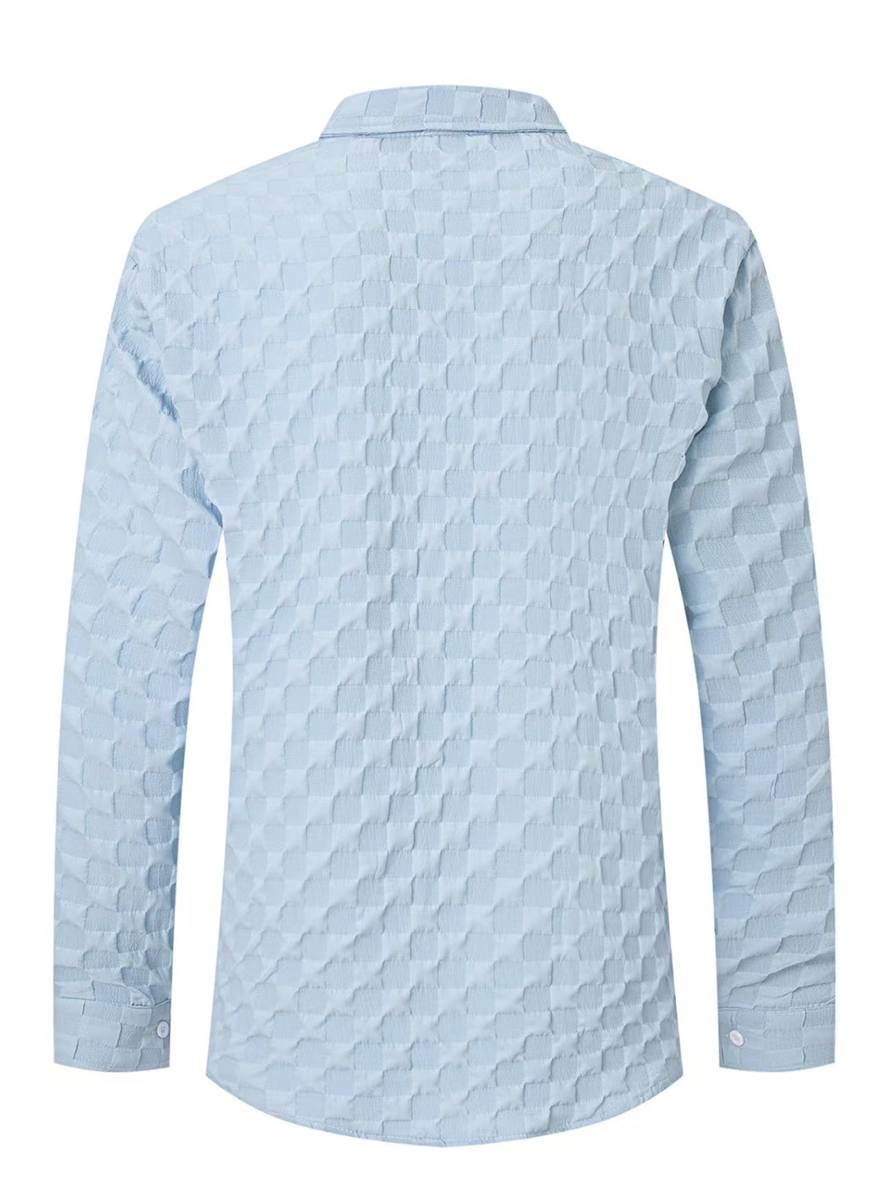 Designer men's checkered long sleeved collared shirts and long sleeved T-shirts