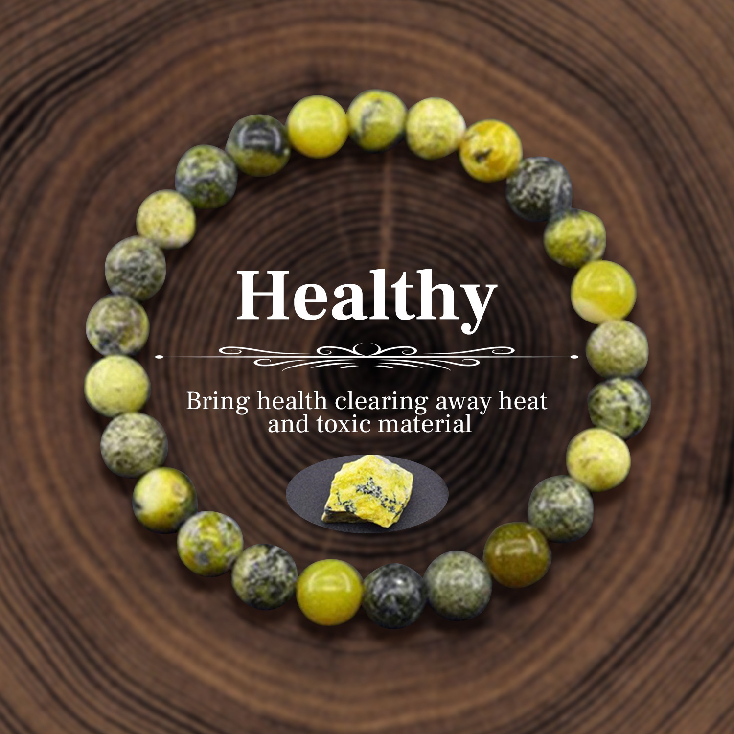 Natural Quartz Healing Crystal Stretch Beaded Bracelet Wealth Money Jewellery Men Women Gifts