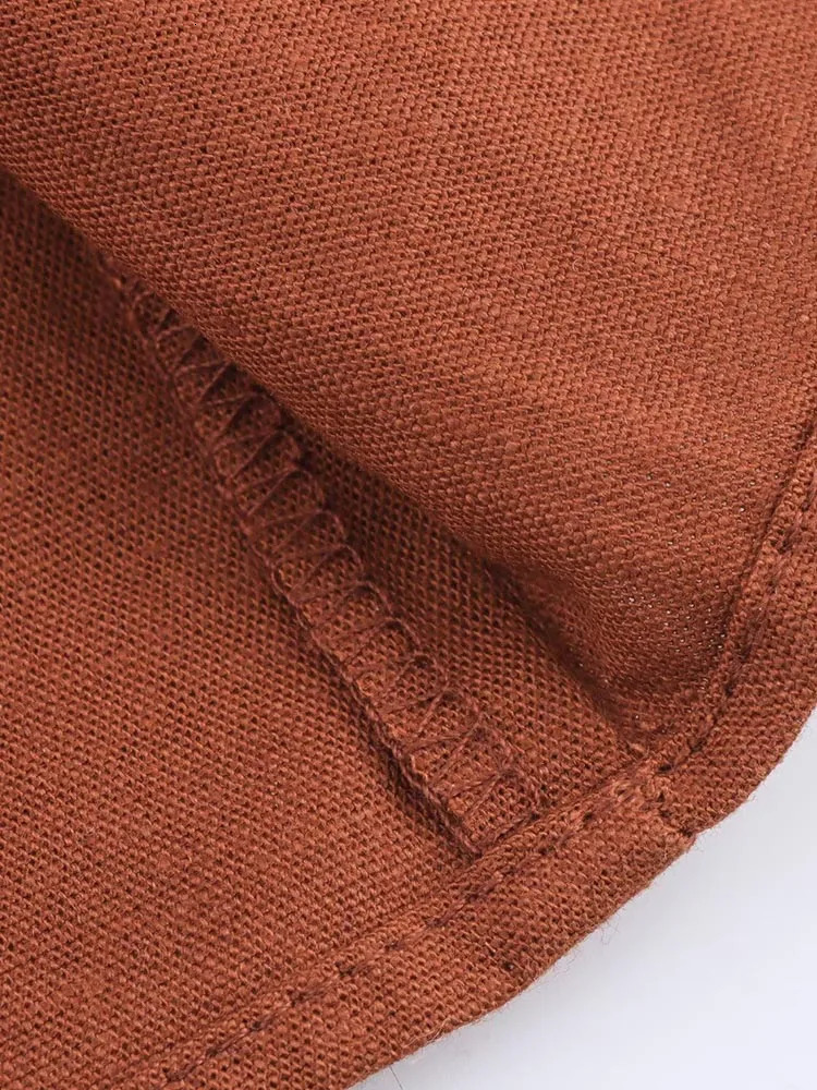 Women Summer MIDI Halter Dress Fashion Solid Linen Backless Strapless Female Elegant Street Party Dresses Clothing 250520