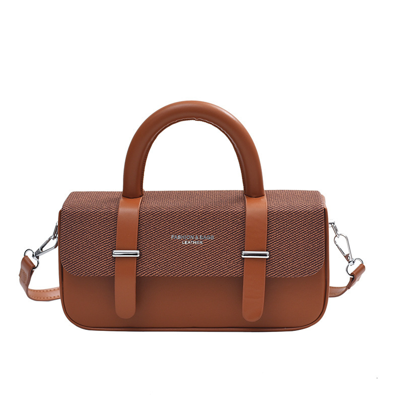2024 new box trend versatile shoulder niche design splicing crossbody handbag small square bag for women