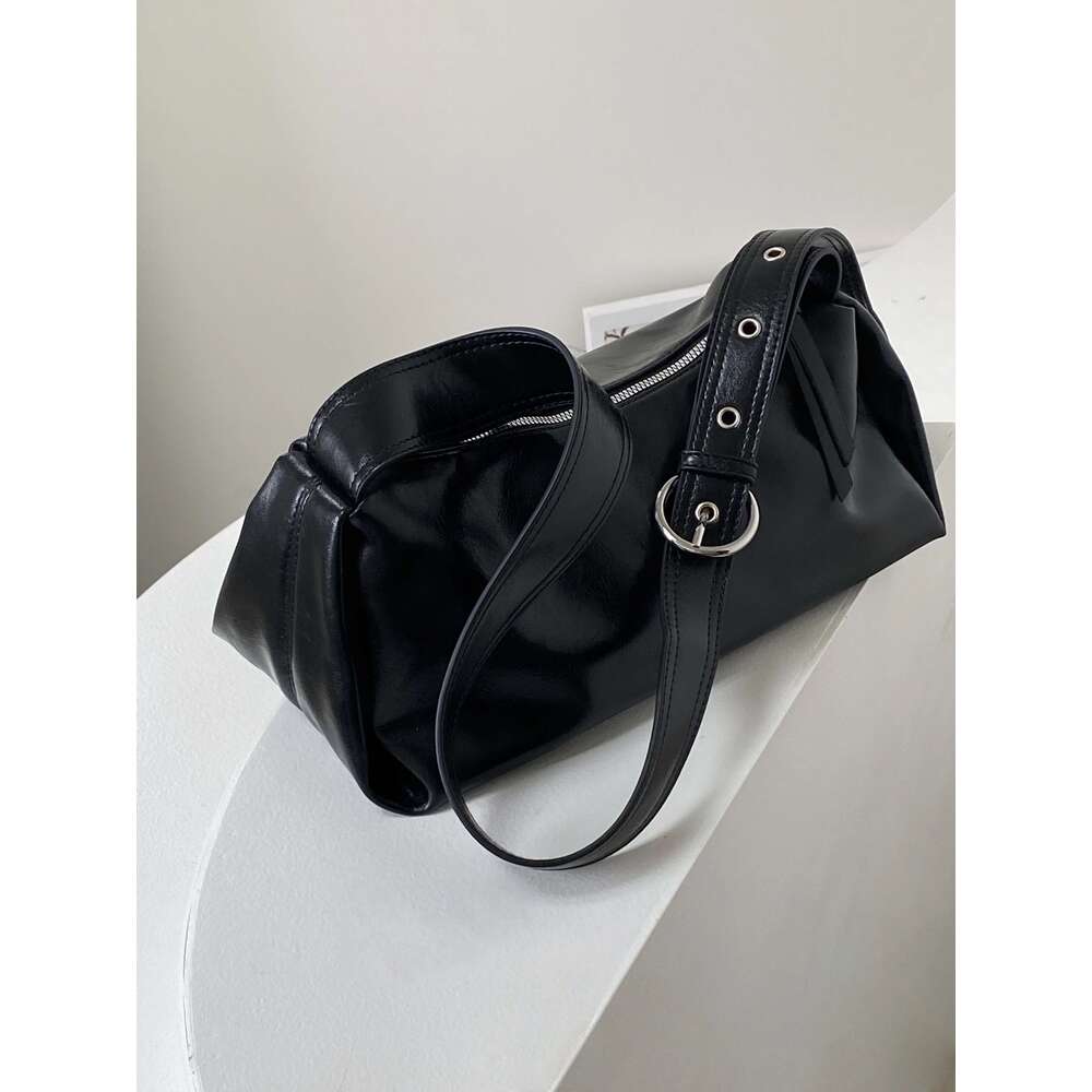 Solid Color PU Leather Women's Shoulder Bags Fashion Cool Girls Underarm Simple Crossbody Bag Casual Female Tote Handbags