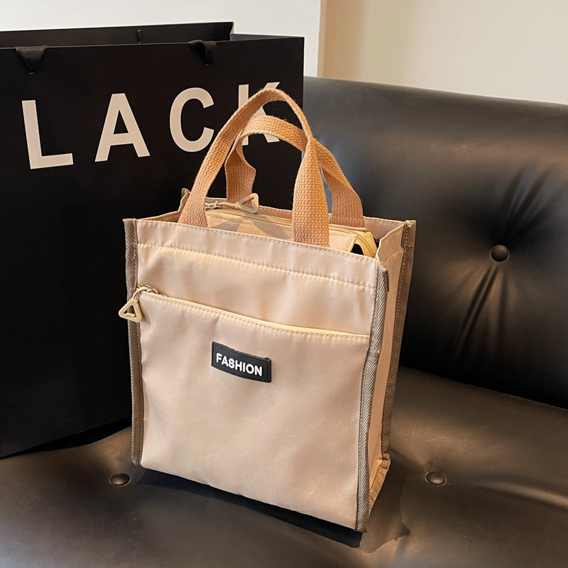 Free Delivery Designer Bag Korean Fashion Forest Series Large Capacity Handheld Tutorial 2025 Autumn Color Contrasting Waterproof Oxford Cloth Tote Ba
