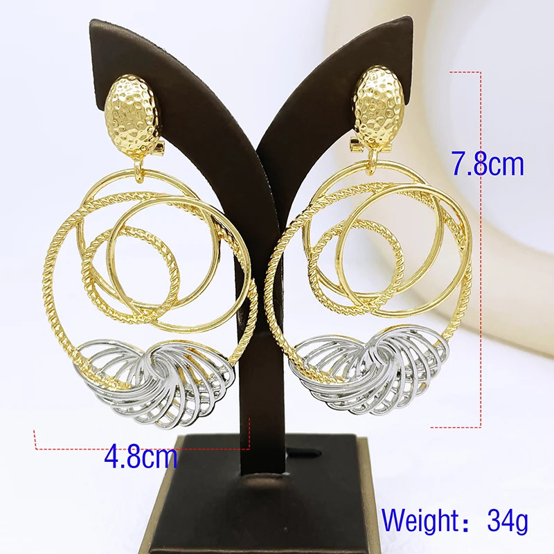 Big Earrings For Women Gold Color Drop Earrings 18K Gold Plated Fashion Jewelry Wedding Party Accessories Trending 250520
