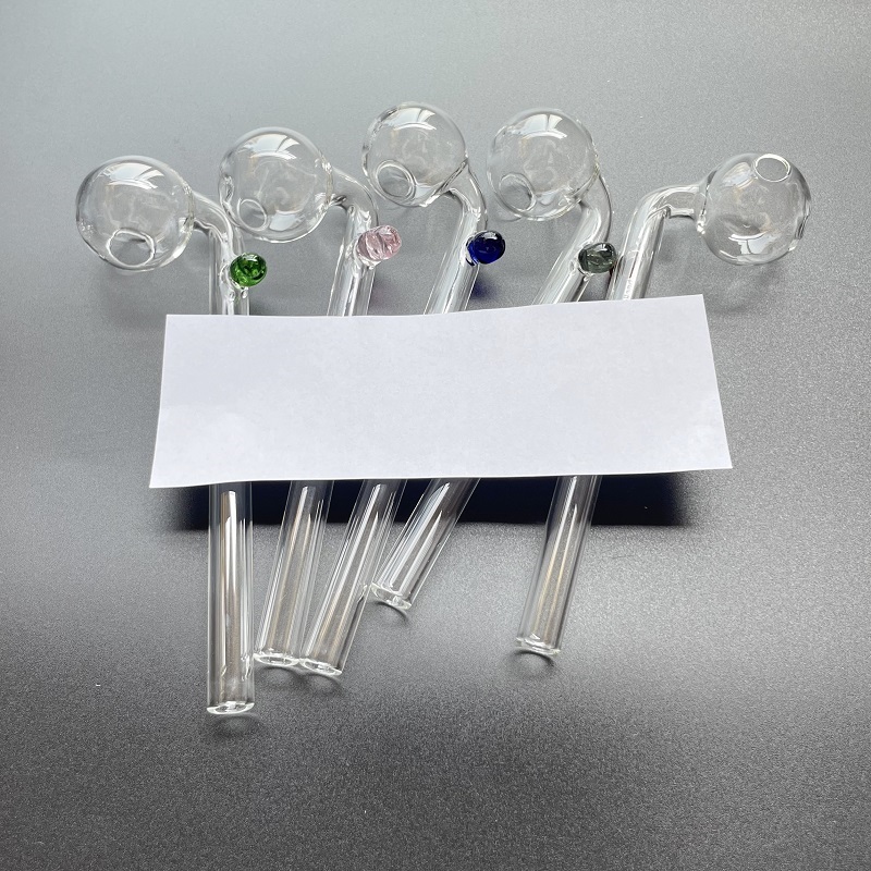 SP Smoking Pyrex Curved Glass Pipes Original Oil Burner Pipe 14cm glass Clear Quality Tube Handmade for Wax Concentrate