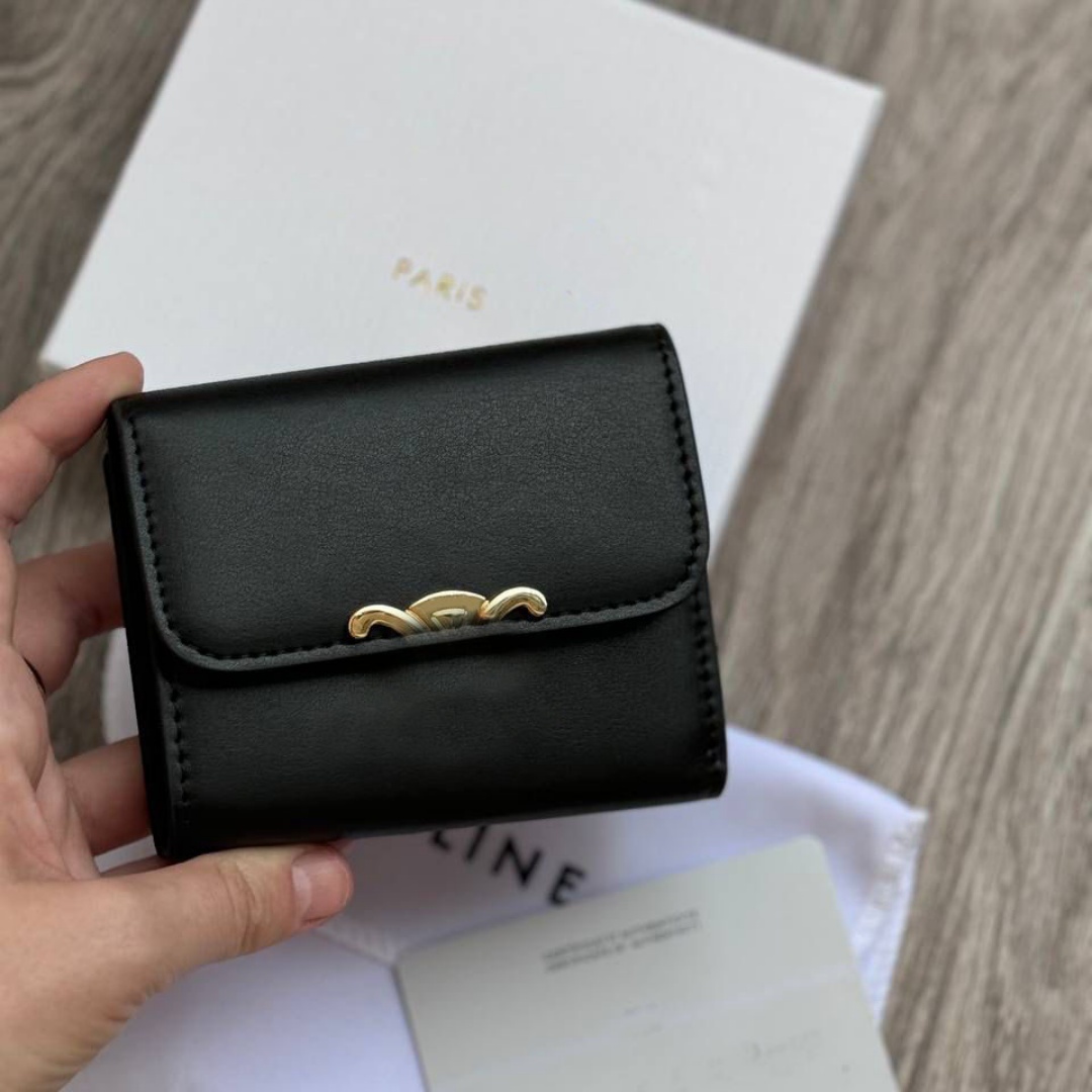 Hot Sale Short Wallet Designer Coin Purse Luxury Card Holder Folding Designer Women Wallet Genuine Leather Card Holder Coin Bag Credit Cardholder Designer