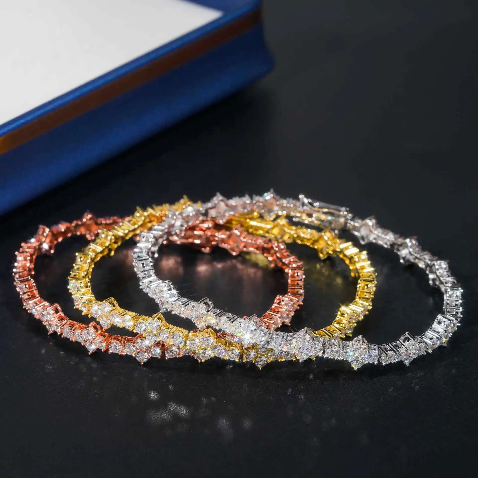 3mm Hiphop Men Moissanite Tennis Chain s925 Moissanite Cuba Chian For Women D Color Moissanite Tennis Chain For Men