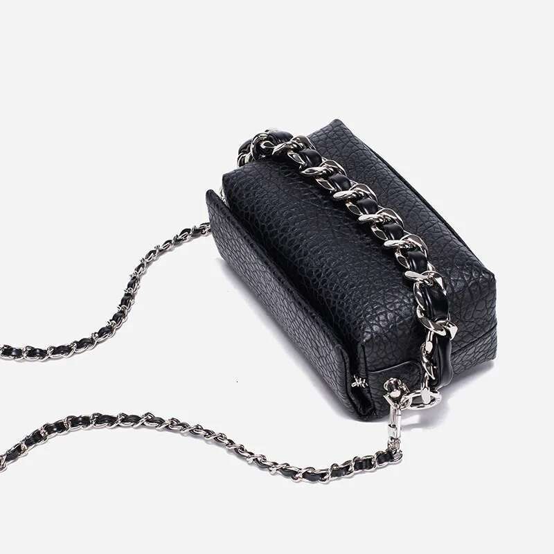 Trendy Texture Chain Crossbody Bag, Fashionable Lychee Pattern Temperament, Versatile Bag For Women