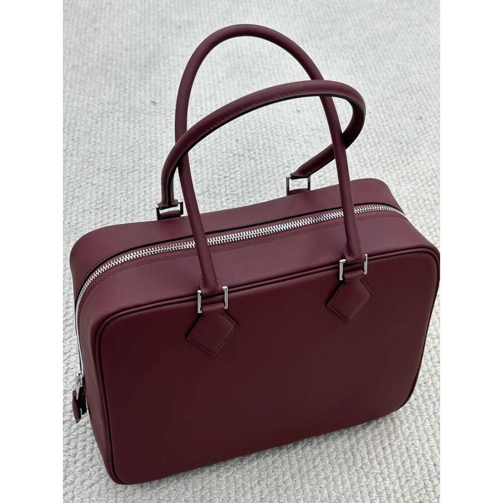 Half handmade Plume Feather Baotou Layer Cowhide Vintage Box Commuter Handheld Leather Women s Bag Steel Hardware