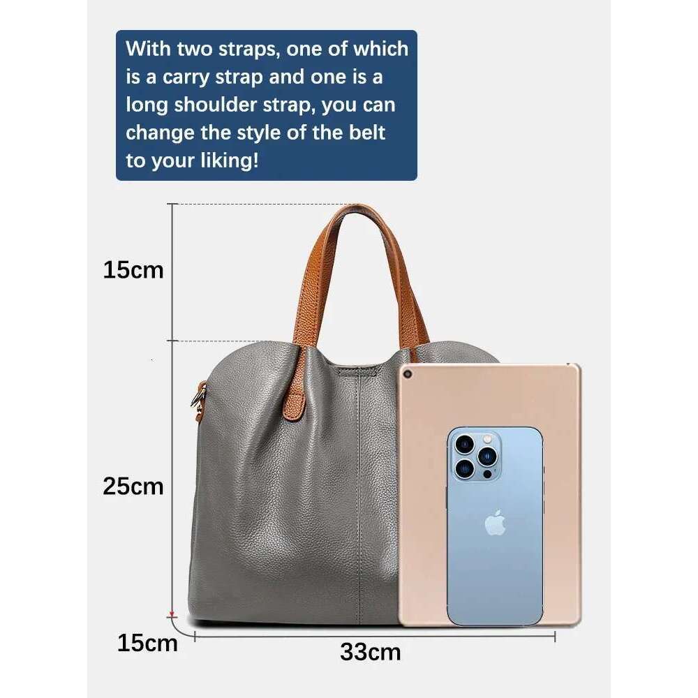 Zency Tote Bag Genuine Leather Women Large Composite Ruched Red Purse Top Layer Cowhide Shoulder Crossbody Handbag Versatile Sac