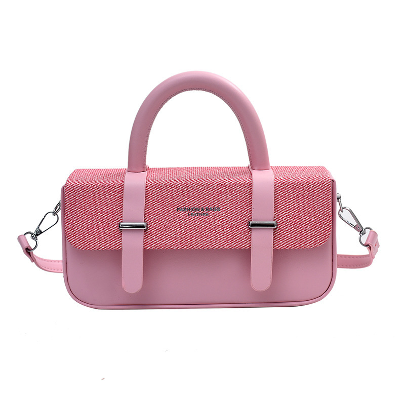 2024 new box trend versatile shoulder niche design splicing crossbody handbag small square bag for women