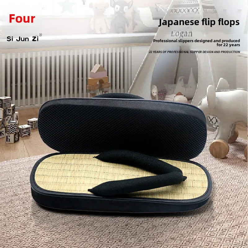 Straw Plaited Man Flip Flops Summer Slippers Y shaped Clip Slipper Sandals Open Toe Japanese Thick Bottom Slippers Indoor House 250519