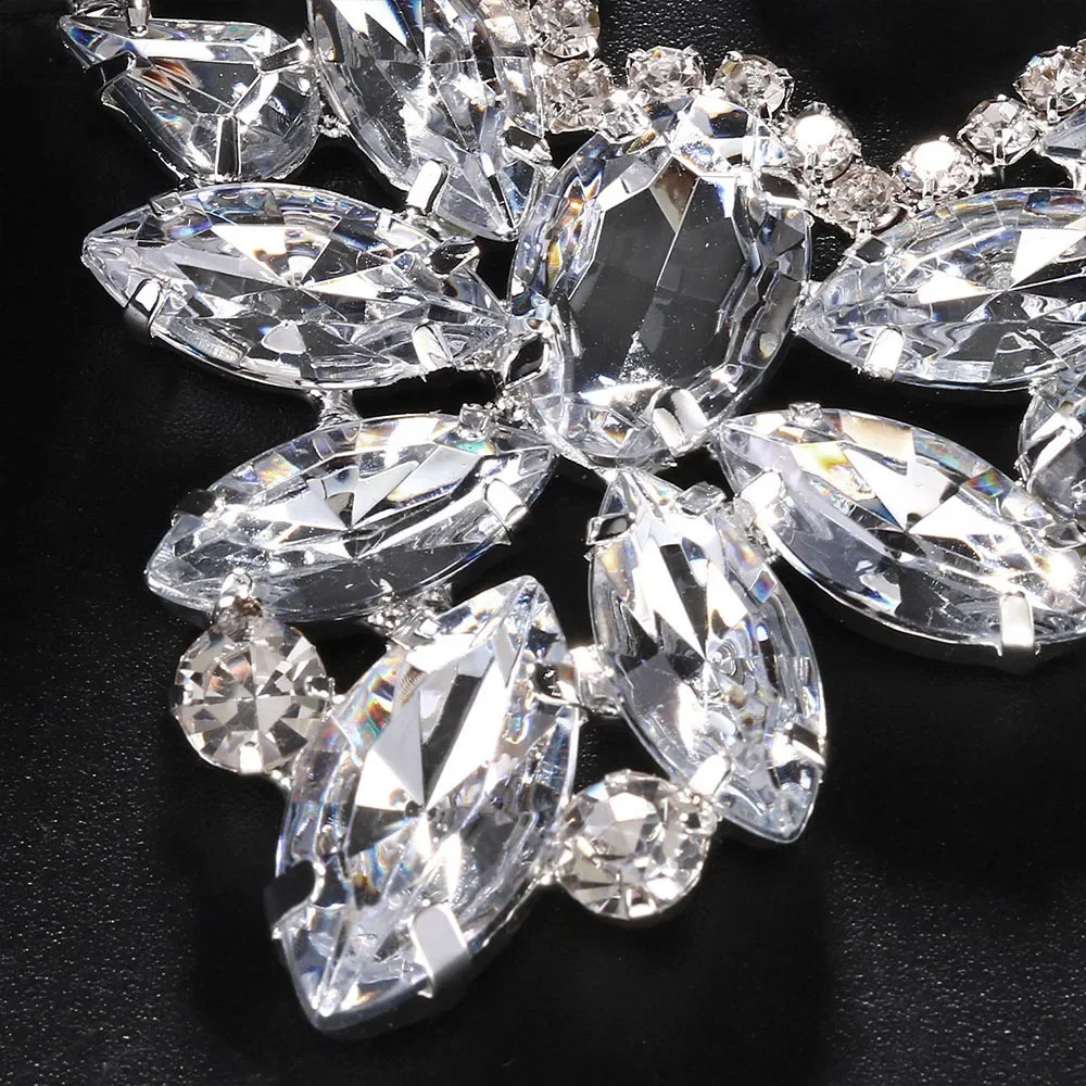 Statement Large Rhinestone Dangle Earrings Wedding for Women Prom Exaggerate Geometric Crystal Drop Earrings Jewelry Party 250519