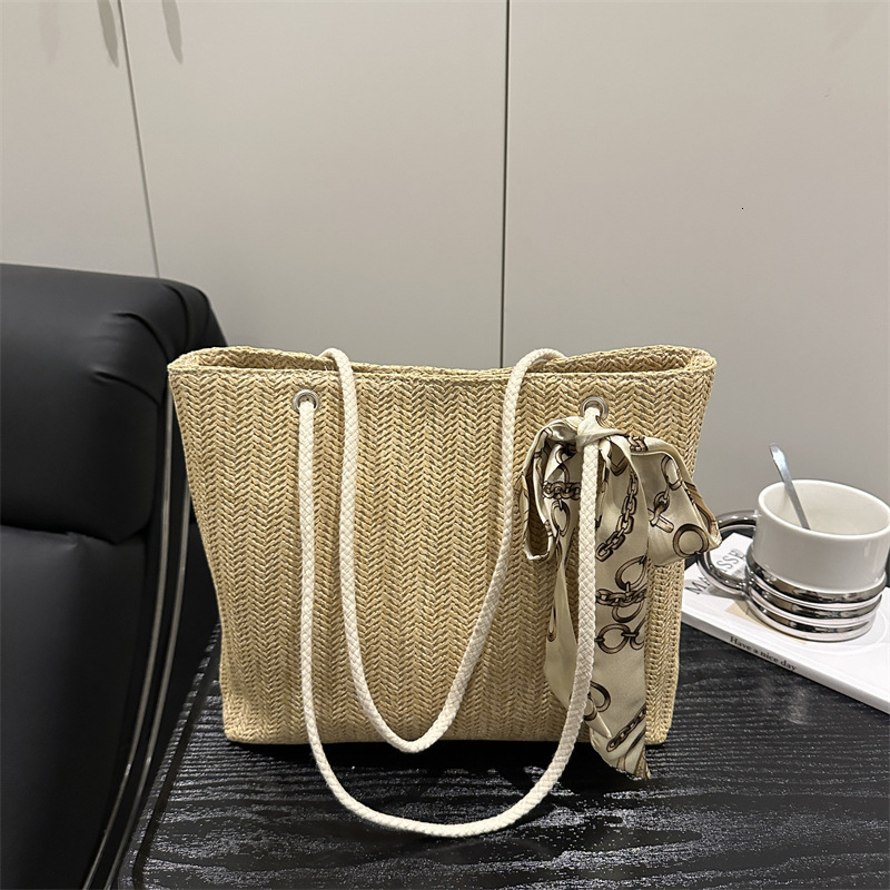 Free Delivery Designer Bag Premium Big 2025 Trendy Grass Woven Women's Shoulder Large Capacity Commuter Versatile Handheld Tote Bag Luxury Bag