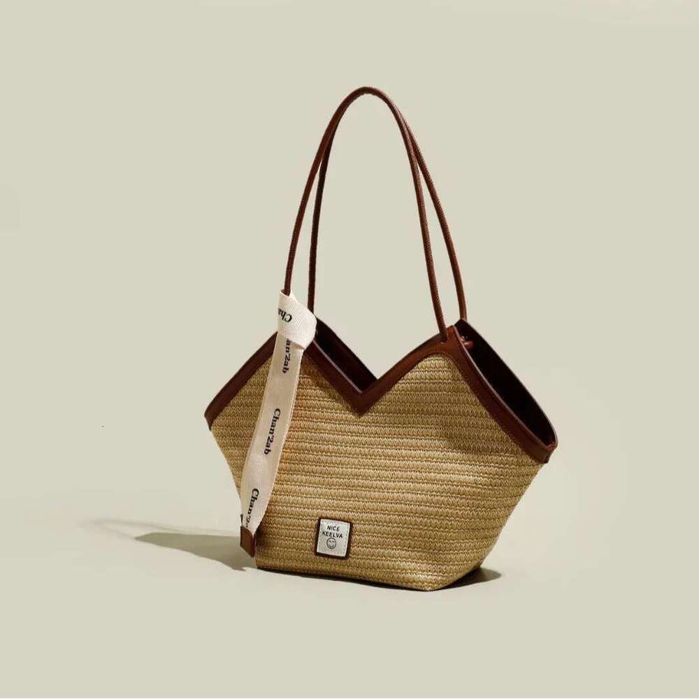 Women Woven Straw Ladies Large Capacity Shoulder For Travel Beach Casual Commute Bag Handbag Commuter Tote