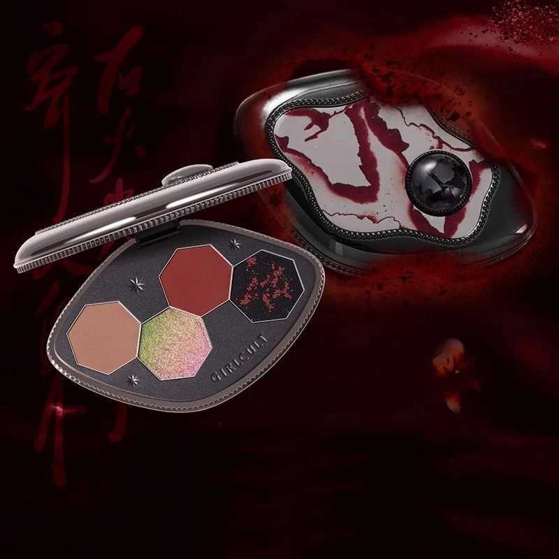 Girlcult 4 Color Eyeshadow Palette Shimmer Black Red Matte Chameleon Eye Shadow Vegan Halloween Make Up Sets Cosmetics Full SetXJ250520