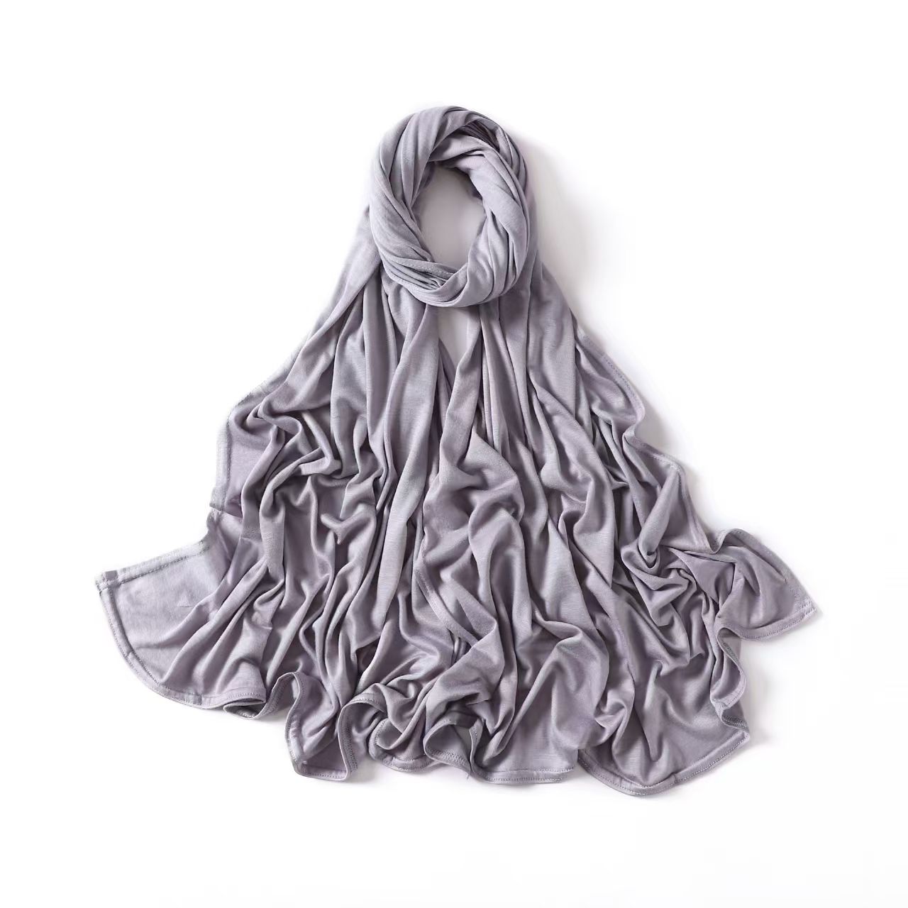 T753 solid color modal long scarf curled mercerized cotton single color headscarf hijab scarf