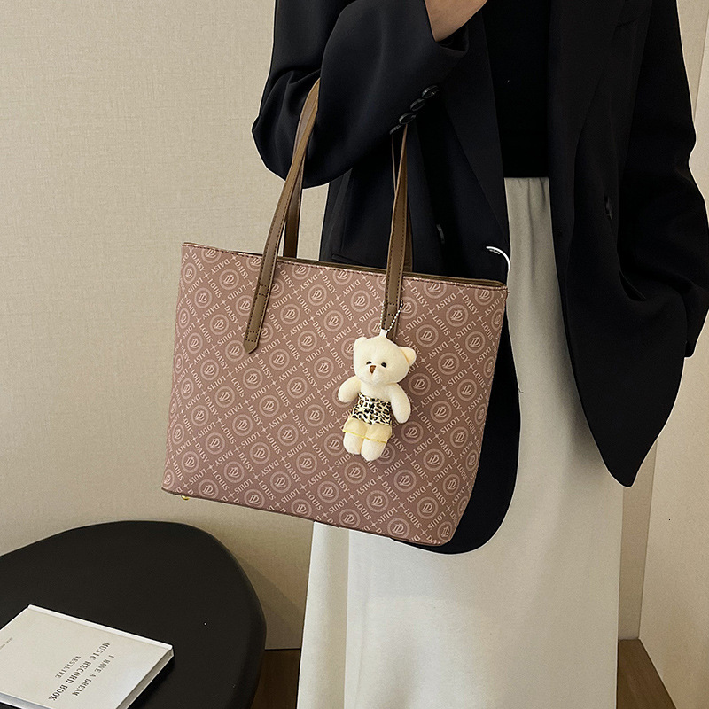 Women 2025 New Style Simple Fashion Large Capacity Letter Printed Handheld Shoulder Tote Bag