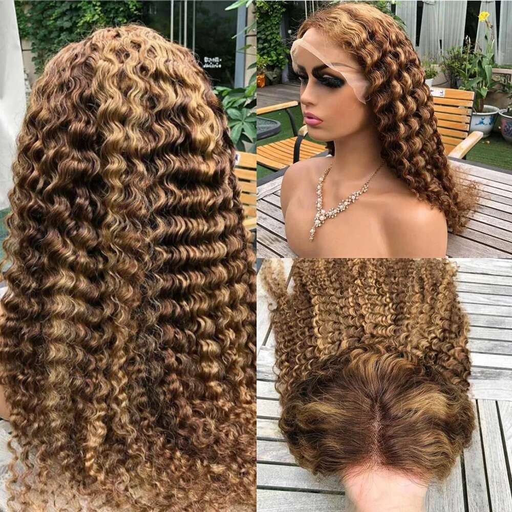 13x6 13x4 Deep Wave HD Frontal Highlight Invisible Strap 360 Full Glueless 30 Inch Lace Front Wig Human Hair