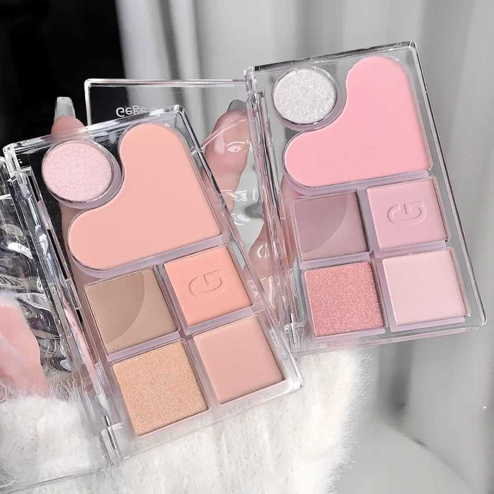 Pinky Heart Gege Bear Eyeshadow Palette Matte Pearlescent Earth Color Sequin Long-Lasting Eyeshadow And Contour Palette MakeupXJ250520